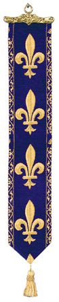 bell pull Fleur d Lys blue