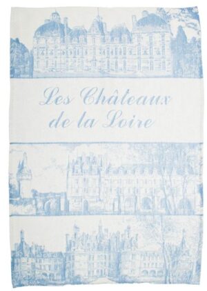 kitchen towel Loire Castles blue