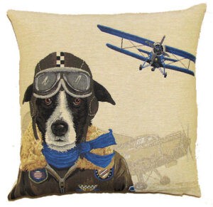 dog bomber pilot blue