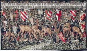 wall tapestry Verdure with Shields by W.Morris